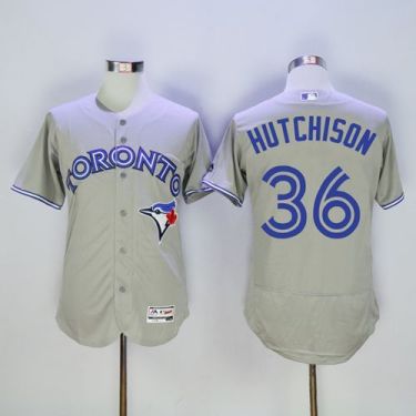 Toronto Blue Jays #36 Drew Hutchison Grey Flex Base Authentic Collection Stitched Baseball Jersey