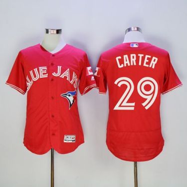 Toronto Blue Jays #29 Joe Carter Red Flex Base Authentic Collection Canada Day Stitched Baseball Jersey