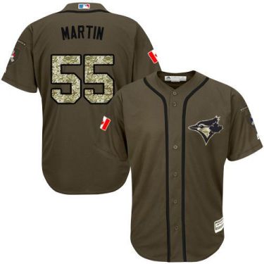 Toronto Blue Jays #55 Russell Martin Green Salute To Service Stitched Baseball Jersey