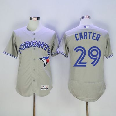 Toronto Blue Jays #29 Joe Carter Grey Flex Base Authentic Collection Stitched Baseball Jersey