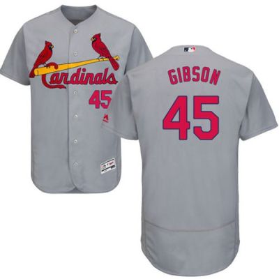 St Louis Cardinals #45 Bob Gibson Grey Flexbase Authentic Collection Stitched Baseball Jersey