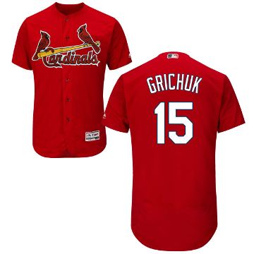 St Louis Cardinals #15 Randal Grichuk Men's Majestic Red Flexbase Authentic Collection Jersey