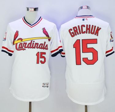 St Louis Cardinals #15 Randal Grichuk White Flexbase Authentic Collection Cooperstown Stitched Baseball Jersey