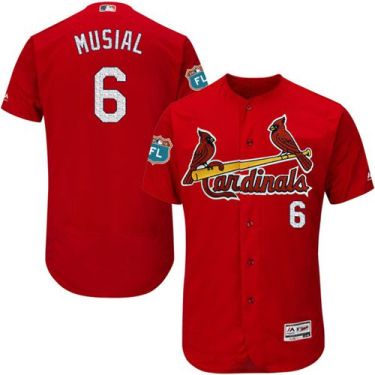 St Louis Cardinals #6 Stan Musial Red Flexbase Authentic Collection On-Field Spring Training Stitched Baseball Jersey