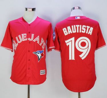 Toronto Blue Jays #19 Jose Bautista Red New Cool Base 40th Anniversary Stitched Baseball Jersey