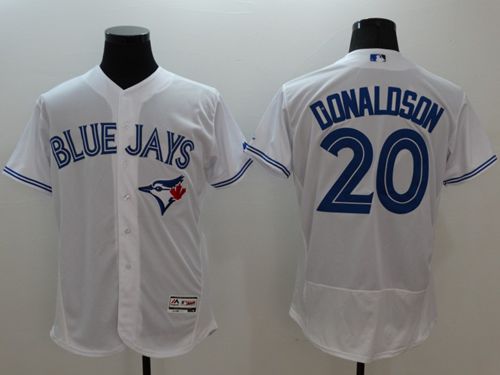 Toronto Blue Jays #20 Josh Donaldson White Flex Base Authentic Collection Stitched Baseball Jersey