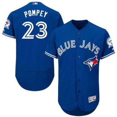 Toronto Blue Jays #23 Dalton Pompey Blue Flex Base Authentic Collection Stitched Baseball Jersey