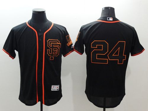 San Francisco Giants #24 Willie Mays Black Flex Base Authentic Collection Alternate Stitched Baseball Jersey
