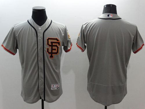 San Francisco Giants Blank Grey Flex Base Authentic Collection Road 2 Stitched Baseball Jersey