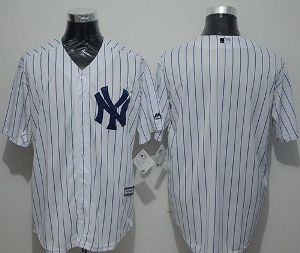 Yankees Blank White Strip New Cool Base Stitched Baseball Jersey