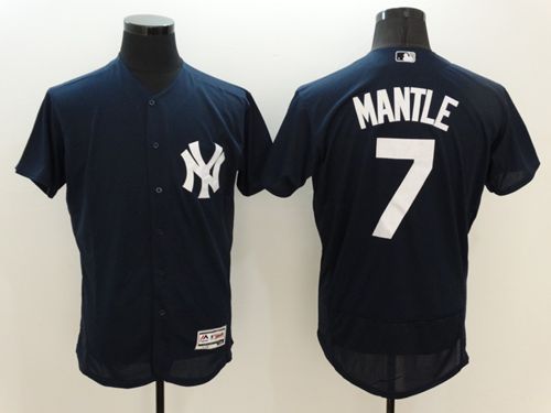 Yankees #7 Mickey Mantle Navy Blue Flexbase Authentic Collection Stitched Baseball Jersey