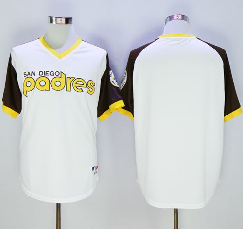 Padres Blank White 1978 Turn Back The Clock Stitched Baseball Jersey
