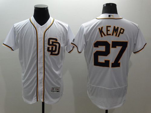 San Diego Padres #27 Matt Kemp White Flexbase Authentic Collection Stitched Baseball Jersey