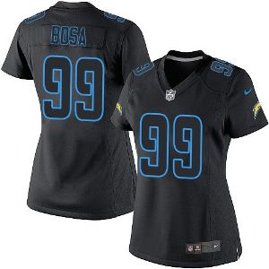 Women's Nike San Diego Chargers #99 Joey Bosa Black Impact Stitched NFL Limited Jersey