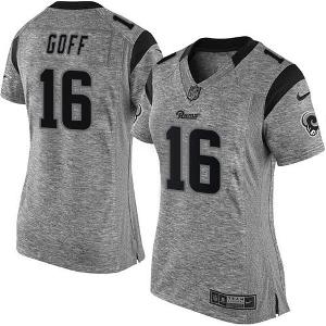 Women's Nike Los Angeles Rams #16 Jared Goff Gray Stitched NFL Limited Gridiron Gray Jersey