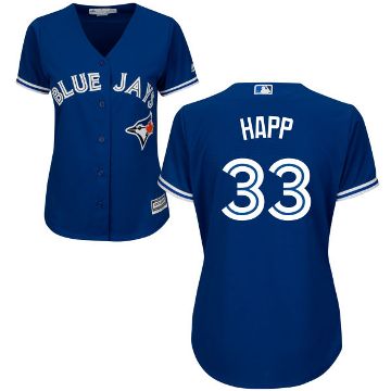 Women's Toronto Blue Jays #33 J.A. Happ Majestic Royal Cool Base Jersey