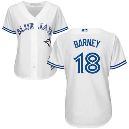 Women's Toronto Blue Jays #18 Darwin Barney Majestic White Cool Base Jersey
