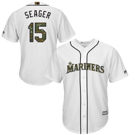 Men's Seattle Mariners #15 Kyle Seager Majestic White 2016 Memorial Day Fashion Cool Base Jersey