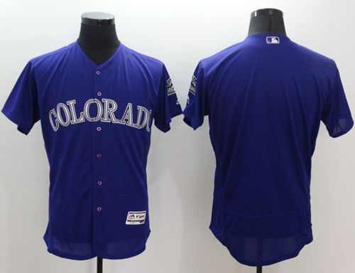 Rockies Blank Purple Flexbase Authentic Collection Stitched Baseball Jersey