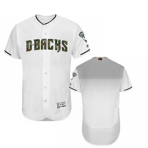 Men's Arizona Diamondbacks Majestic White 2016 Memorial Day Fashion Flexbase Baseball Stitched Jersey