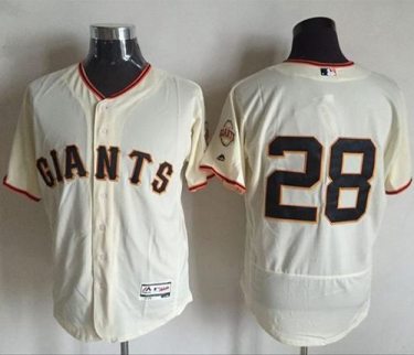 Mens San Francisco Giants #28 Buster Posey Cream Flexbase Authentic Collection Stitched Baseball Jersey