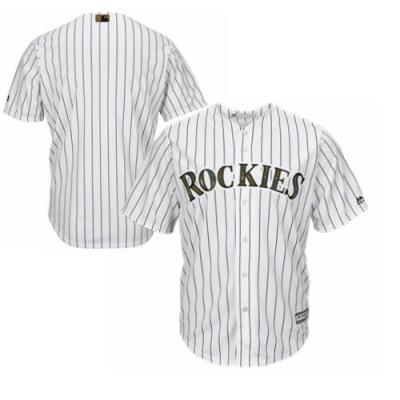 Men's Colorado Rockies Blank Majestic White 2016 Memorial Day Fashion Cool Base Stitched Jersey