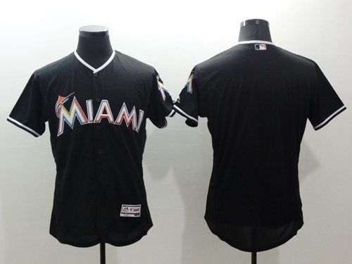 Miami Marlins Blank Black Flexbase Authentic Collection Mens Stitched Baseball Jersey