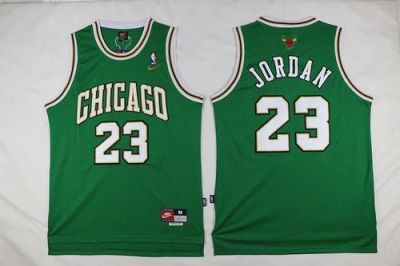NBA Chicago Bulls #23 Men's Michael Jordan Replica Green Nike Jerseys
