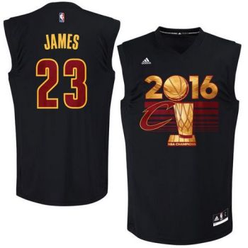 Men's Cleveland Cavaliers #23 LeBron James Adidas Black 2016 NBA Finals Champions Jersey