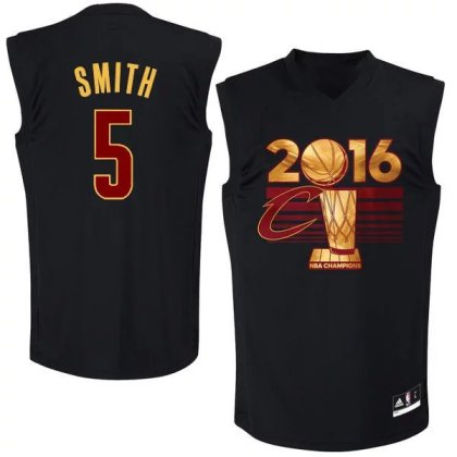 #5 Mens Cleveland Cavaliers J.R. Smith Adidas Black 2016 Authentic NBA Finals Champions Jersey