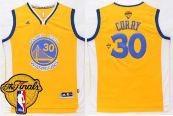 Golden State Warriors #30 Stephen Curry Gold The Finals Patch Stitched NBA Jersey