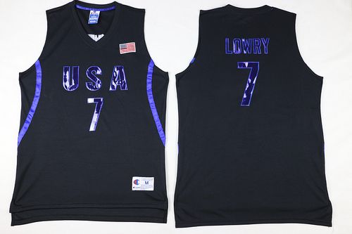 Mens Kyle Lowry NBA JERSEYS #7 Olympic USA Nike Black Basketball Jersey