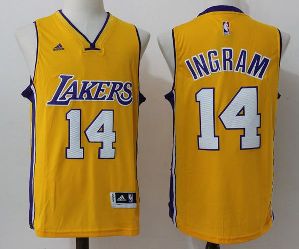 Mens Los Angeles Lakers #14 Brandon Ingram Adidas Gold NBA Draft'16 Player Swingman Home Jersey