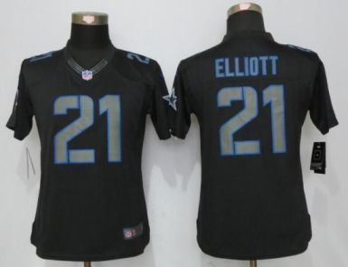 Womens Dallas Cowboys #21 Ezekiel Elliott New Nike Black Impact Limited Stitched NFL Jerseys