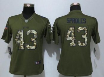 Womens NFL Philadelphia Eagles #43 Darren Sproles Nike Green Salute To Service Stitched Limited Jersey