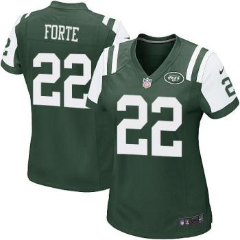Nike New York Jets #22 Matt Forte Green Team Color Women's Stitched NFL Game Jersey