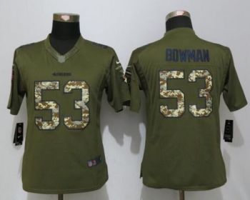 Womens NFL San Francisco 49ers #53 NaVorro Bowman Nike Green Salute To Service Stitched Limited Jersey