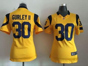 Women Los Angeles Rams #30 Todd Gurley II Nike Gold Stitched NFL Limited Jersey