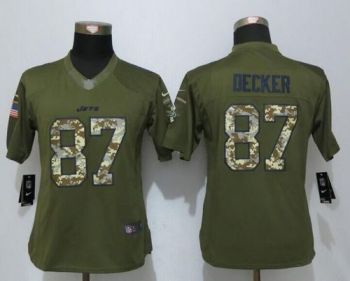 Womens #87 Eric Decker Nike Green Salute To Service New York Jets NFL Stitched Limited New Jersey
