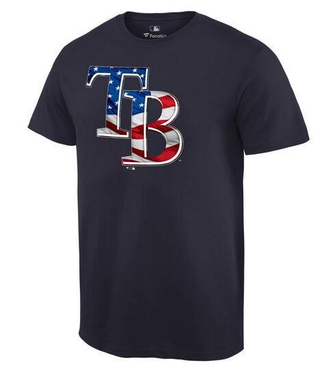 Mens Tampa Bay Rays Navy MLB Baseball Banner Wave T-Shirt