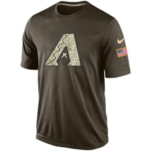 Mens Arizona Diamondbacks Green Salute To Service MLB Baseball Nike Dri-FIT T-Shirt