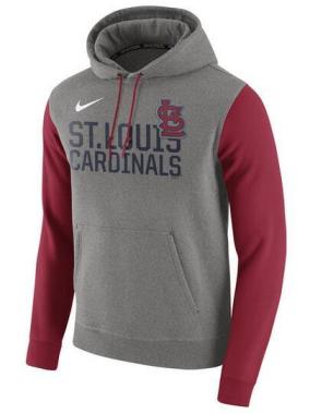 Mens St.Louis Cardinals Nike Gray Baseball Club Fleece Pullover Hoodie