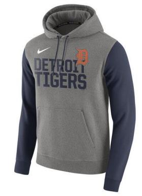 Mens Detroit Tigers Nike Gray Baseball Club Fleece Pullover Hoodie