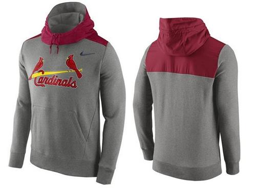 Baseball Mens St Louis Cardinals Stitches Nike Pullover Hoodie - Grey-Red