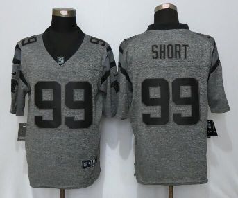 Mens Carolina Panthers #99 Kawann Short Gray Stitched Gridiron NEW Nike Gray Limited Jersey