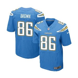 Mens #86 Vincent Brown San Diego Chargers Nike Elite Electric Blue Alternate Stitched NFL Jersey