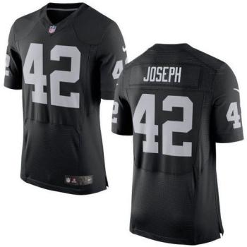 Mens Oakland Raiders #42 KARL JOSEPH Nike Black Elite NFL Stitched Jersey