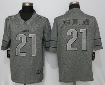 Mens Detroit Lions #21 Ameer Abdullah New Nike Gray Stitched Gridiron Gray Fashion Limited NFL Jersey