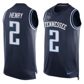 Mens Tennessee Titans #2 Derrick Henry Nike Navy Blue Alternate Stitched NFL Limited Tank Top Jersey