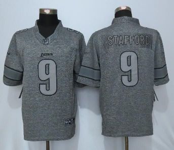 Mens Detroit Lions #9 Matthew Stafford New Nike Gray Stitched Gridiron Gray Limited Jersey